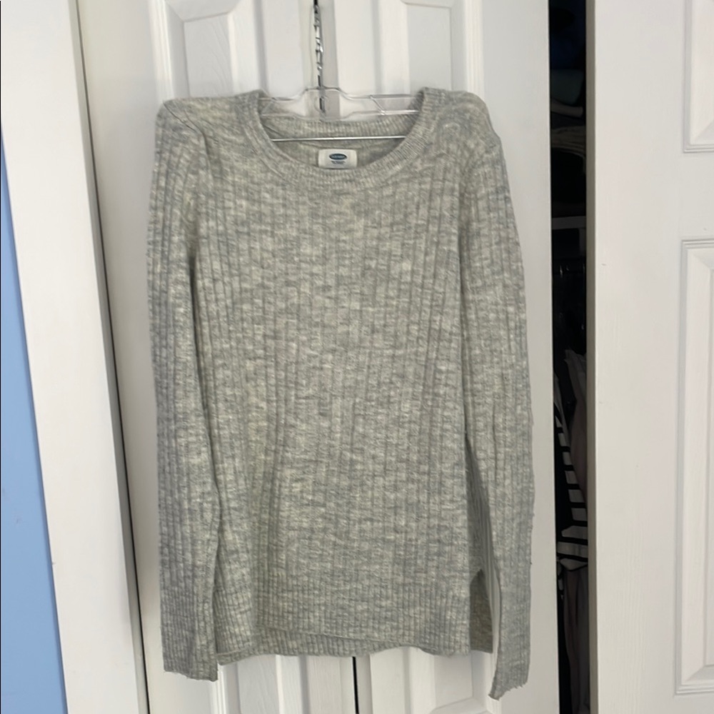 Old Navy Super Soft Light Gray Ribbed Sweater